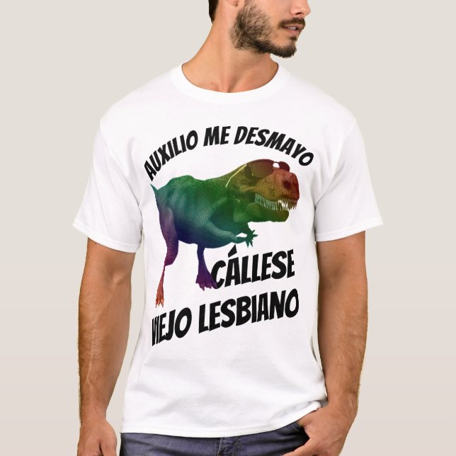 Camiseta Cállese viejo lesbiano (Frente)