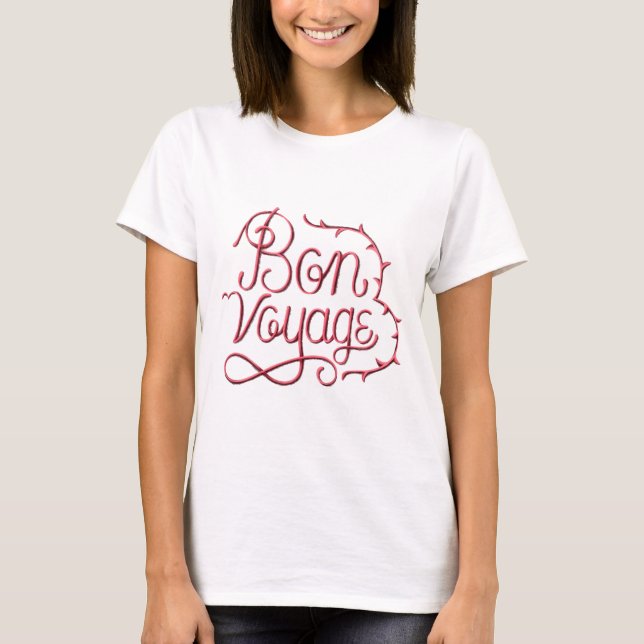 Camiseta Calligraphy sticker bon voyage (Frente)