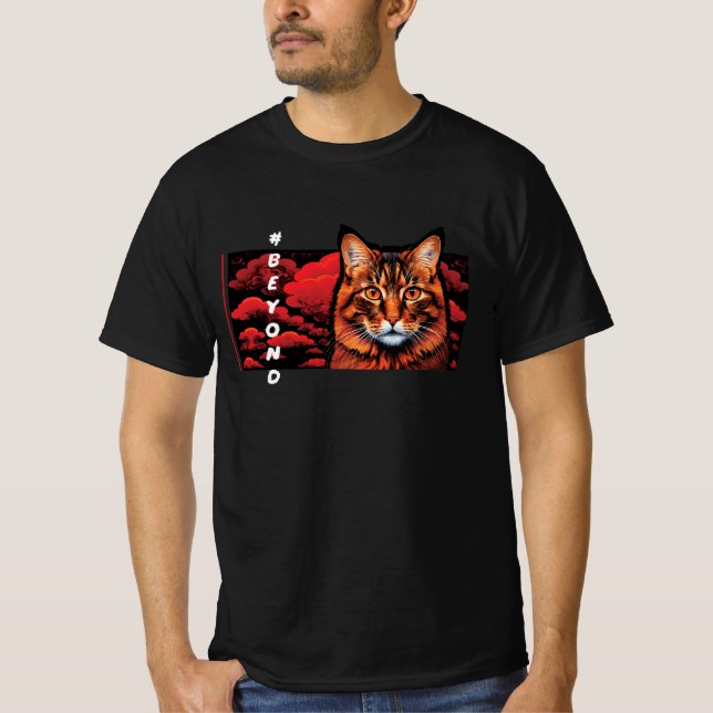 Camiseta Calm Cat Face, Minimalist Aesthetics T-Shirt (Frente)