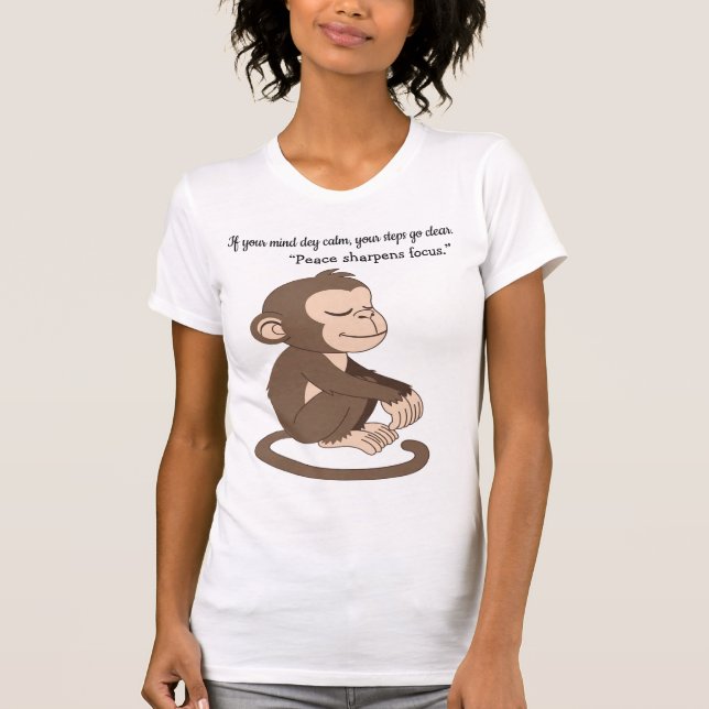 Camiseta Calm Confidence Monkey – Minimal Lifestyle T-Shirt (Frente)