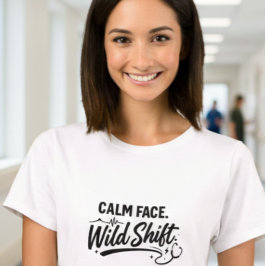 Camiseta Calm Face Wild Shift Frontline Woman Nurse T-Shirt