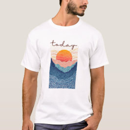 Camiseta Calm Horizon Valley Line Art