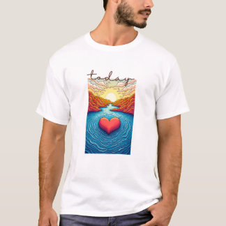Camiseta Calm Horizon Valley Line Art