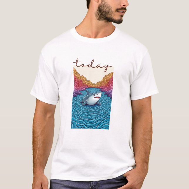Camiseta Calm Horizon Valley Line Art (Frente)