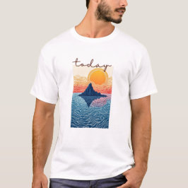 Camiseta Calm Horizon Valley Line Art