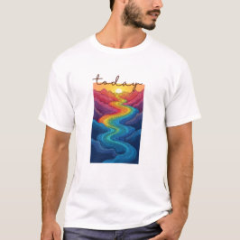 Camiseta Calm Horizon Valley Line Art