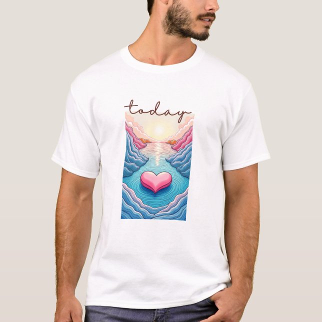 Camiseta Calm Horizon Valley Line Art (Frente)