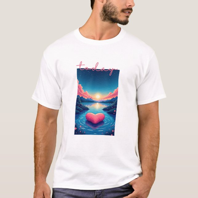 Camiseta Calm Horizon Valley Line Art (Frente)