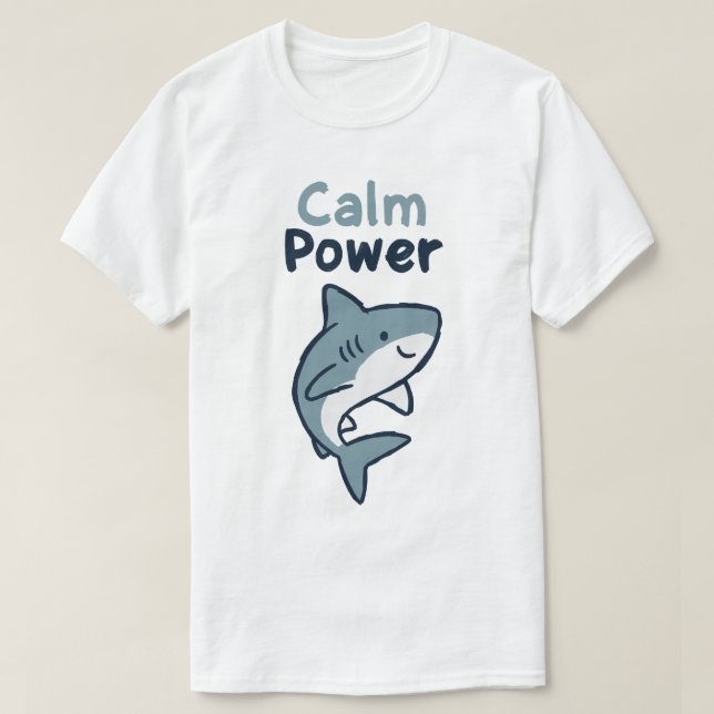 Camiseta Calm Power Shark (Frente do Design)