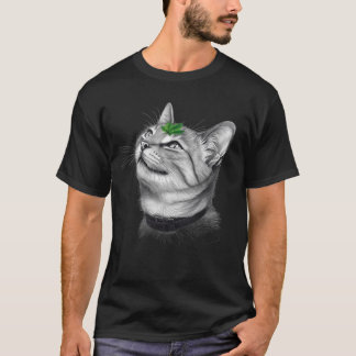 Camiseta Calm White Minimal Cat Leaf Aesthetic Drawing pfp