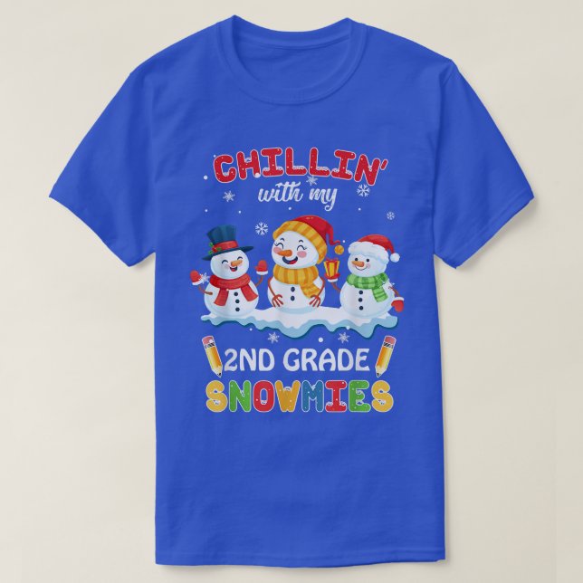Camiseta Calma De Natal Com Os Meus Neves De segundo (Frente do Design)