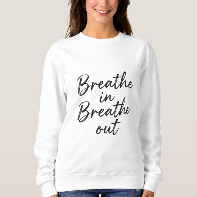 Camiseta Calma Escrita à Mão 'Respire', (Frente)