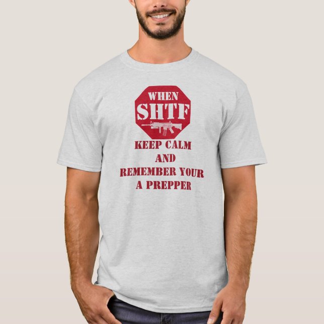 Camiseta Calma, seu prepper! (Frente)