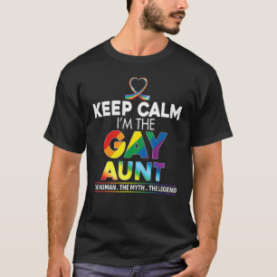 Camiseta Calma, sou a tia Gay Rainbow Ribbon Lgbt