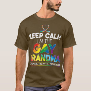 Camiseta Calma, sou a vovó Gay Rainbow Ribbon LGBT