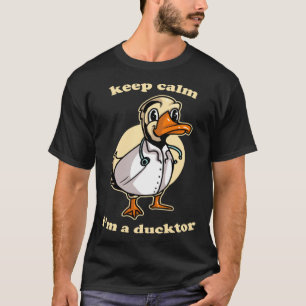 Camiseta Calma, sou o Doutor Engraçado Duck Dr. Med Sc