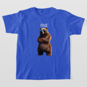 Camiseta Calma Urso Castanho em Óculos Solares