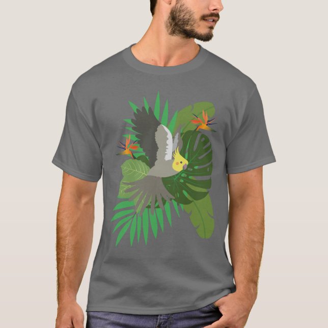 Camiseta Calopsita com folhas (Frente)