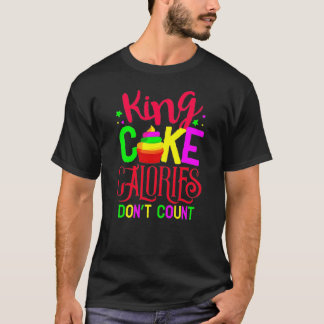 Camiseta calorias de bolo não contam bebendo mardi gras