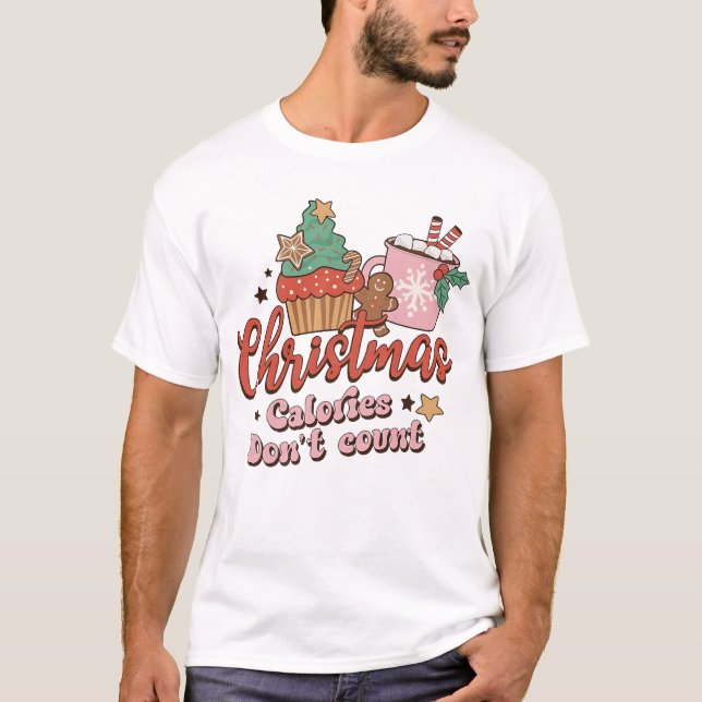 Camiseta Calorias de Natal Não conte camisa, Cristo engraça (Frente)