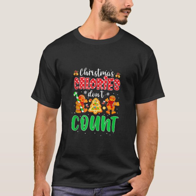 Camiseta Calorias de Natal Não Contem Eu Engraçado Ca De Na (Frente)