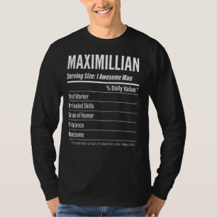 Camiseta Calorias máximas do rótulo nutricional do tamanho
