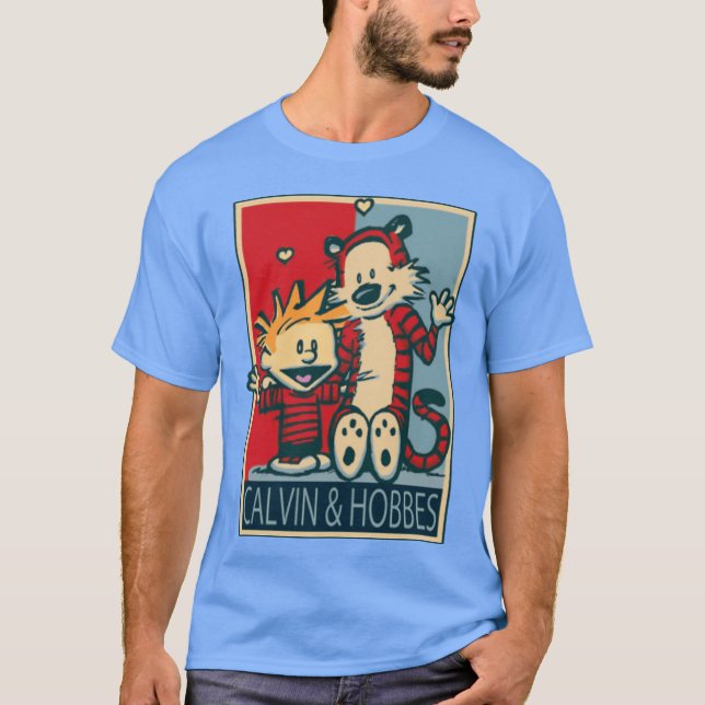 Camiseta Calvin e Hobbes Comics engraçado (Frente)