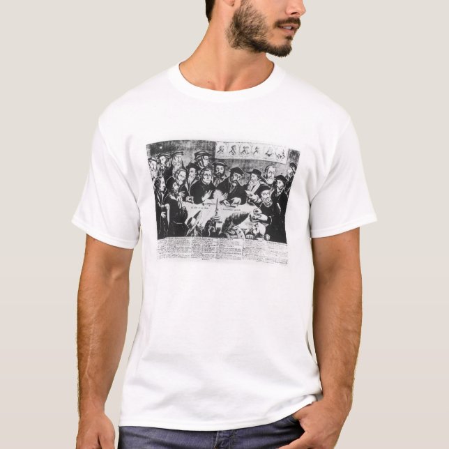 Camiseta Calvin e Luther (gravura) (Frente)