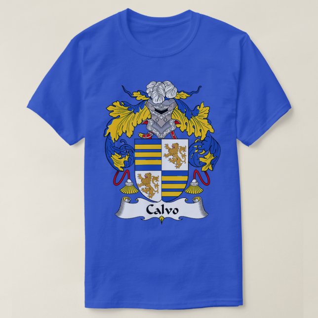 Camiseta Calvo Casaco de Armas - Crest Familiar (Frente do Design)