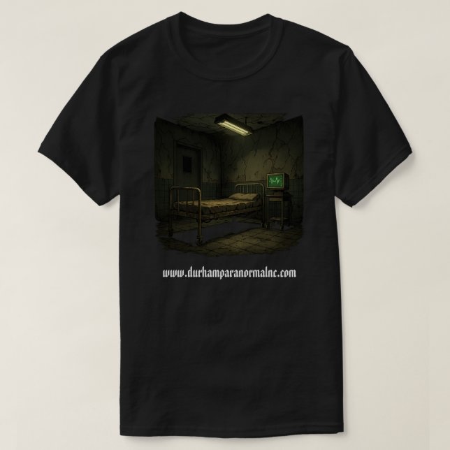 Camiseta Cama de Hospital Assombrada (Frente do Design)