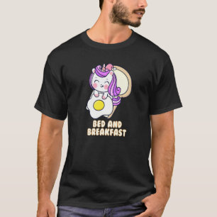 Camiseta Cama e Café Fábula Menina Unicórnio Unicórnio Nas