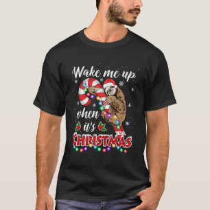 Camiseta Cama Engraçado Dormindo Lenta Natal Pajama Mais Bo