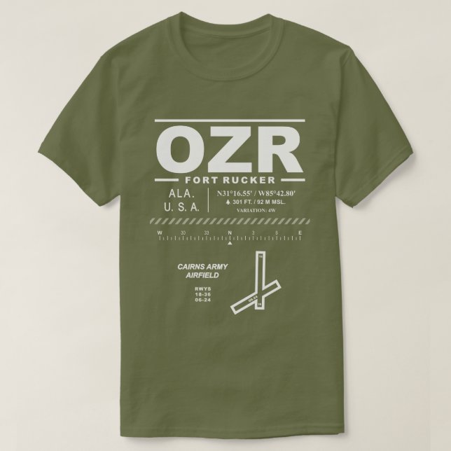 Camiseta Camada aérea do Exército Fort Rucker OZR T-Shirt (Frente do Design)