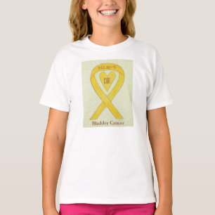 Camiseta Camada Cancer Amarelo Fita de Sensibilização Camis