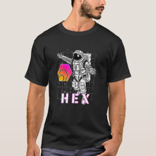 Camiseta Camada Criptomoeda Digital de Lua do Homem Espacia