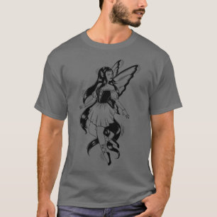 Camiseta Camadas de Fada Escuras Asas Mágicas de Voo Mágico