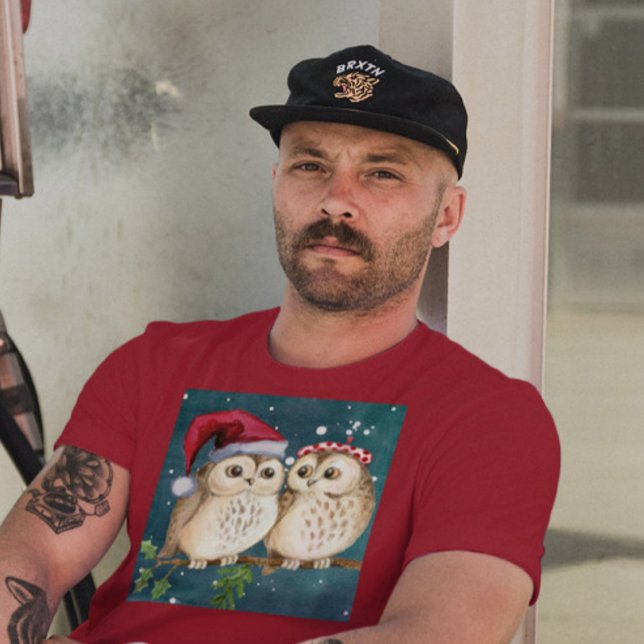 CAMISETA CAMADAS-T DE CHRISTMAS OWL OWLS (Criador carregado)