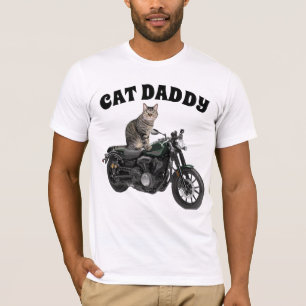 CAMISETA CAMADAS-T DE GATO PARA MOTOCICLO DE PAI DE GATO
