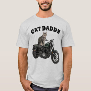 CAMISETA CAMADAS-T DE GATO PARA MOTOCICLO DE PAI DE GATO