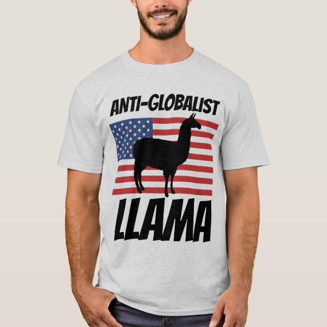 CAMISETA CAMADAS-T PATRIÓTICAS DE LLAMA ANTIGLOBALISTAS (Frente)