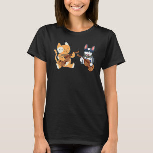 Camiseta Camadores Duplos De Gato E Cão De Animais Duplos D