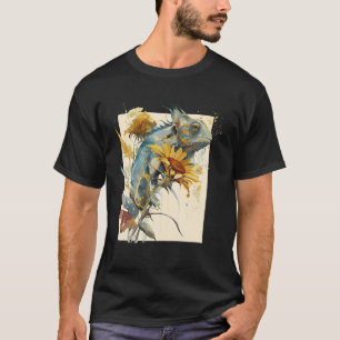 Camiseta Camaleão Cento Floral de Girassol