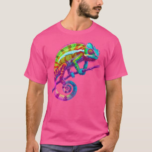 Camiseta Camaleão Colorido na Ramificação