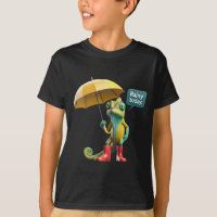 Camaleão com camisa-guarda-chuva