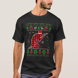 Camiseta Camaleão de animais de natal com suor feio de Xad