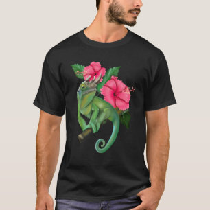 Camiseta Camaleão de Jackson com Hibiscus