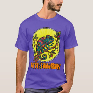 Camiseta Camaleão Engraçado Talvez Amanhã Procrastinação