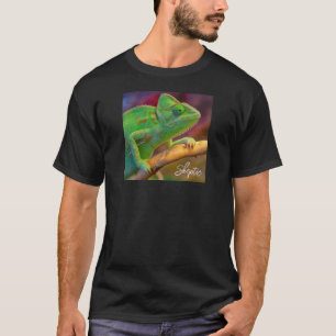 Camiseta Camaleão Verde no Ramo