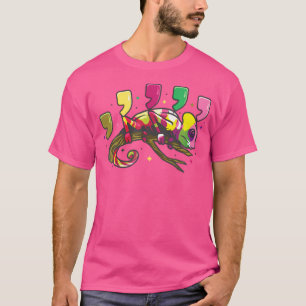 Camiseta Camaleão Vírgula Camaleão Mudança de Cor