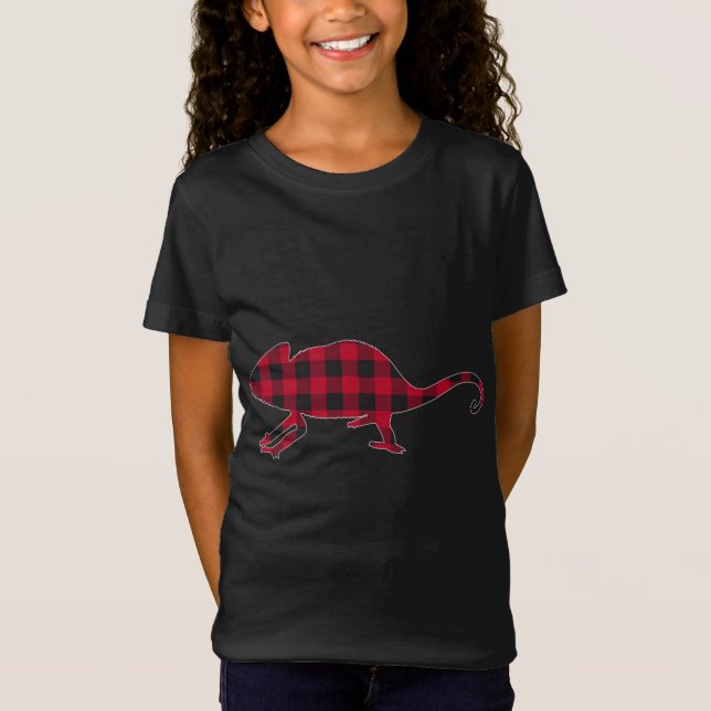 Camiseta Camaleão Xadrez Vermelho, Fama de Buffalo (Frente)